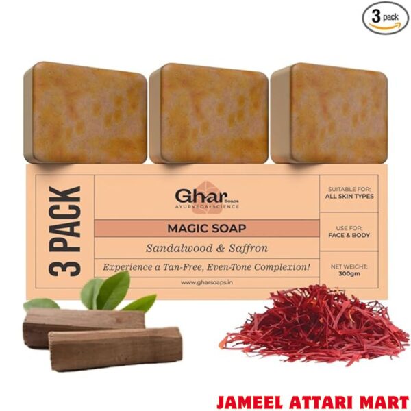 Ghar Soaps Sandalwood & Saffron Magic Soaps For Bath