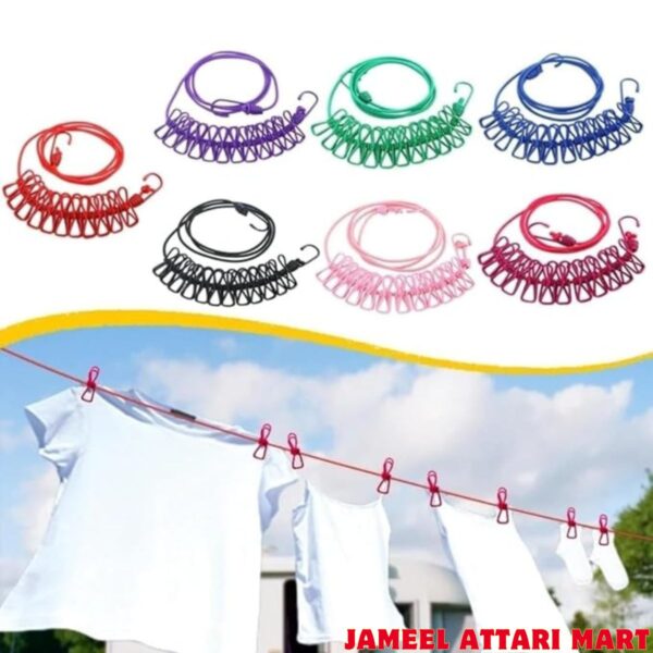 Cloth Drying Rope with Hooks