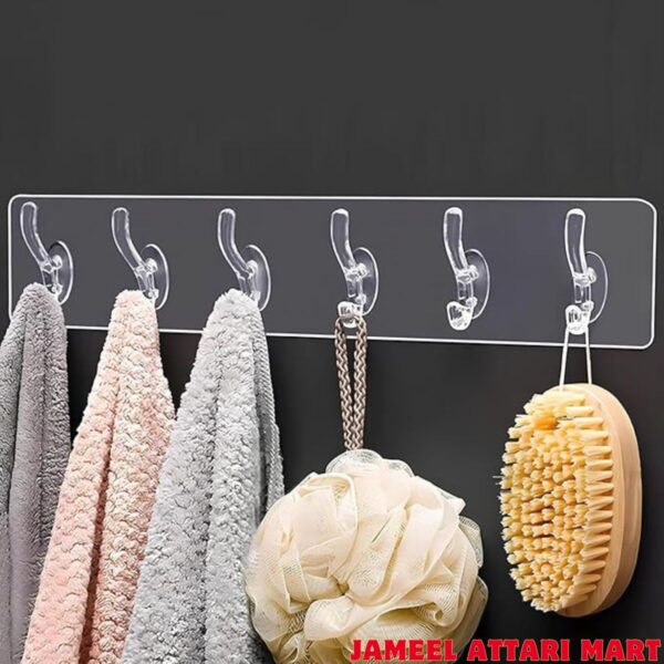 Self Adhesive Waterproof Transparent Heavy Duty Wall Hook